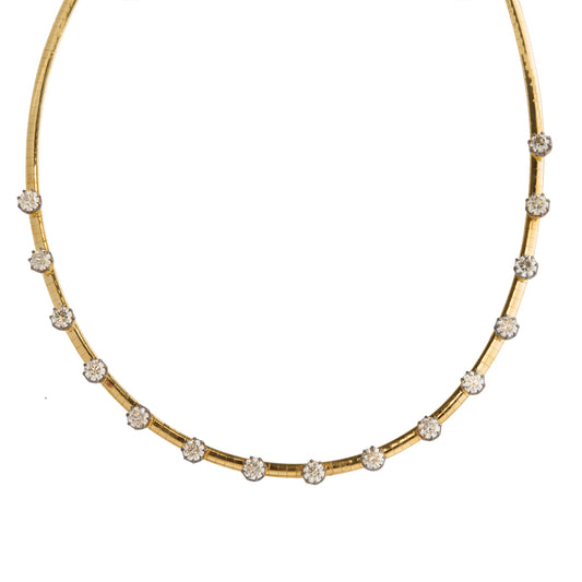 Blackened Diamond Collar Necklace - Main Img
