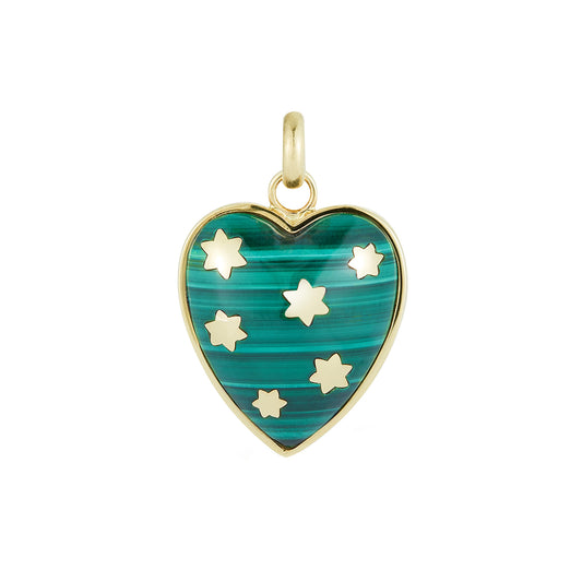 Anna Heart Charm - Malachite - Main Img