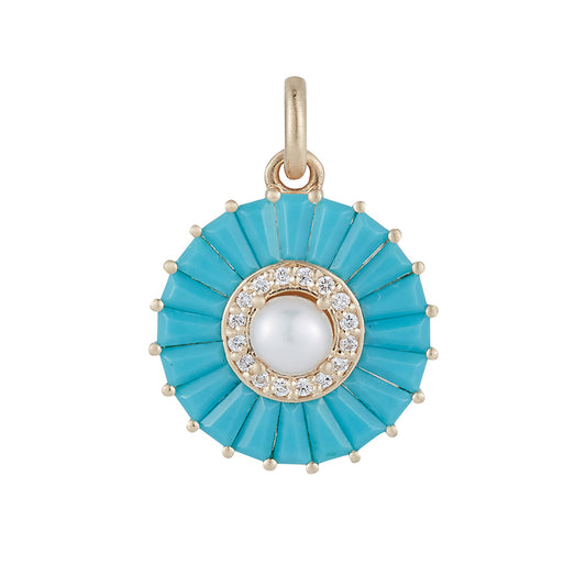 Pearl Diamond and Turquoise Emily Charm - Main Img