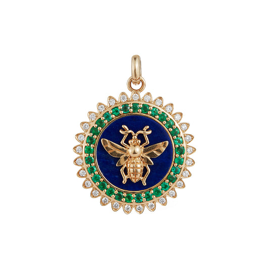 Minnie Bee Medallion - Emerald - Main Img