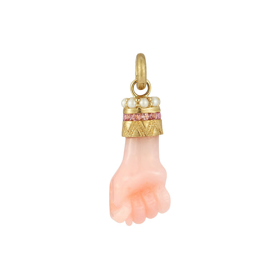 Pink Opal & Green Tourmaline Figa Flossie Charm - Main Img