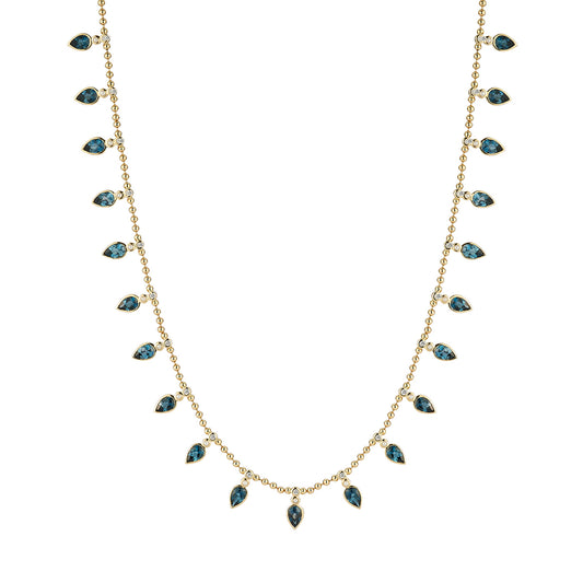 London Blue Topaz, Diamond, and Pearl Emma Necklace - Main Img