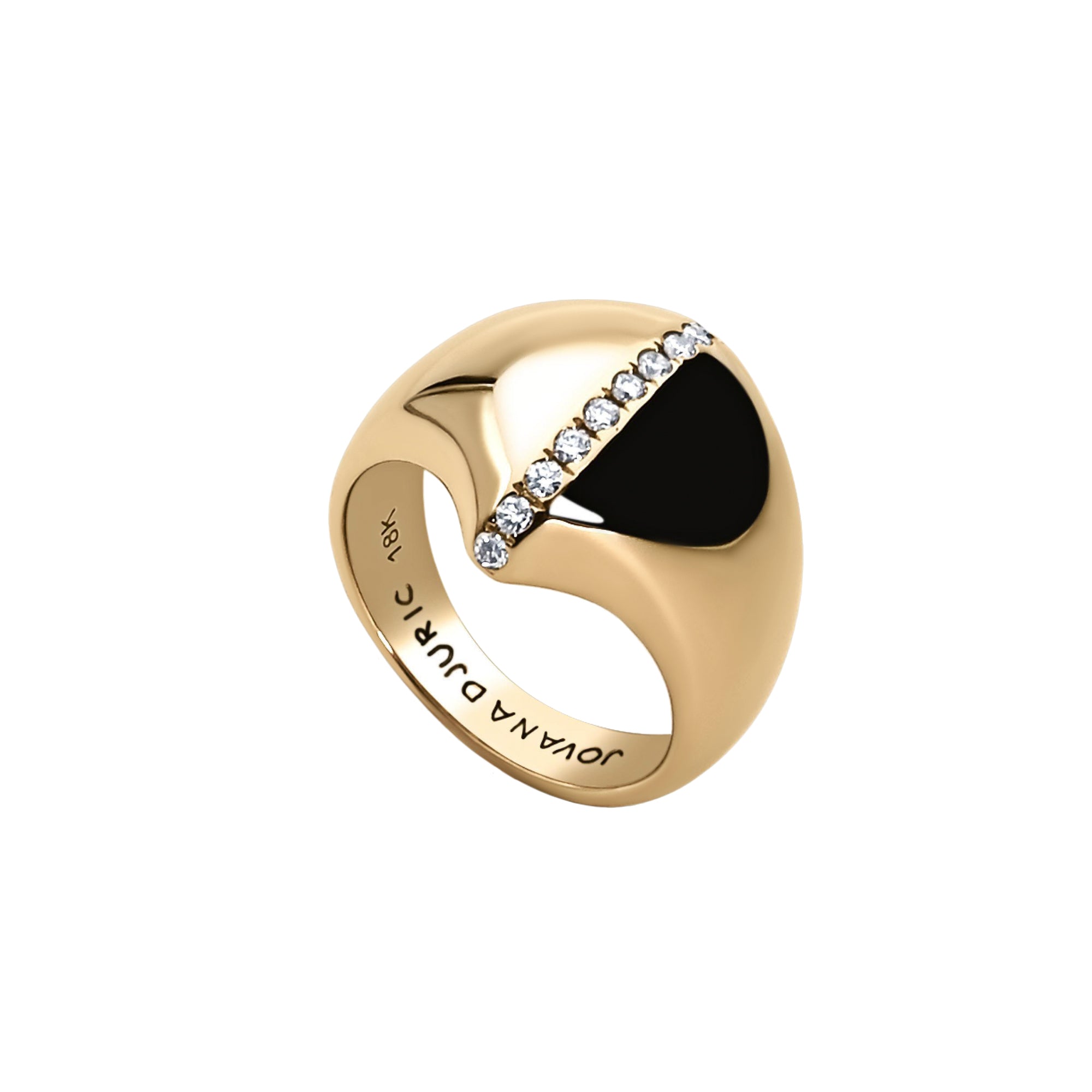 Diamond Kiss Pave Signet Ring