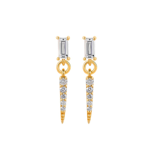 Diamond Pointed Drop Earrings - Main Img