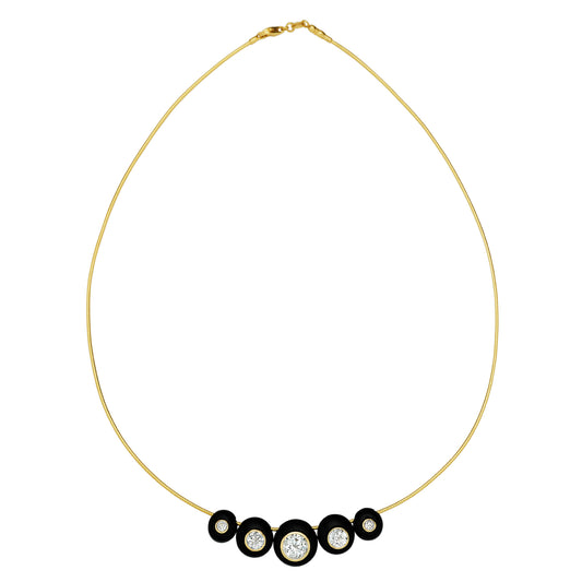 Black Onyx Bead Gemstone Necklace - Main Img