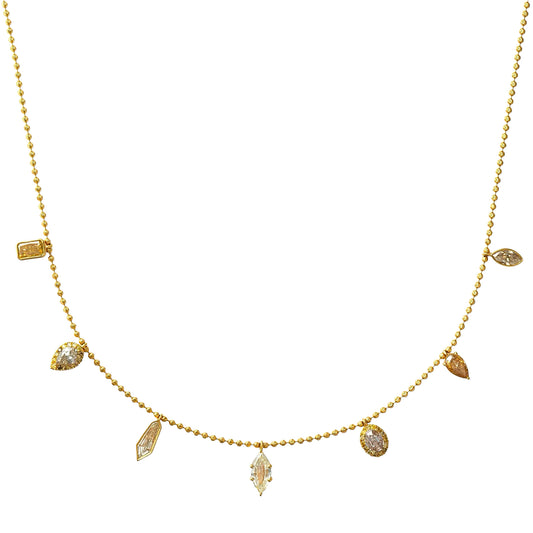 Fancy Color Diamond 7 Multi Shape Necklace - Main Img