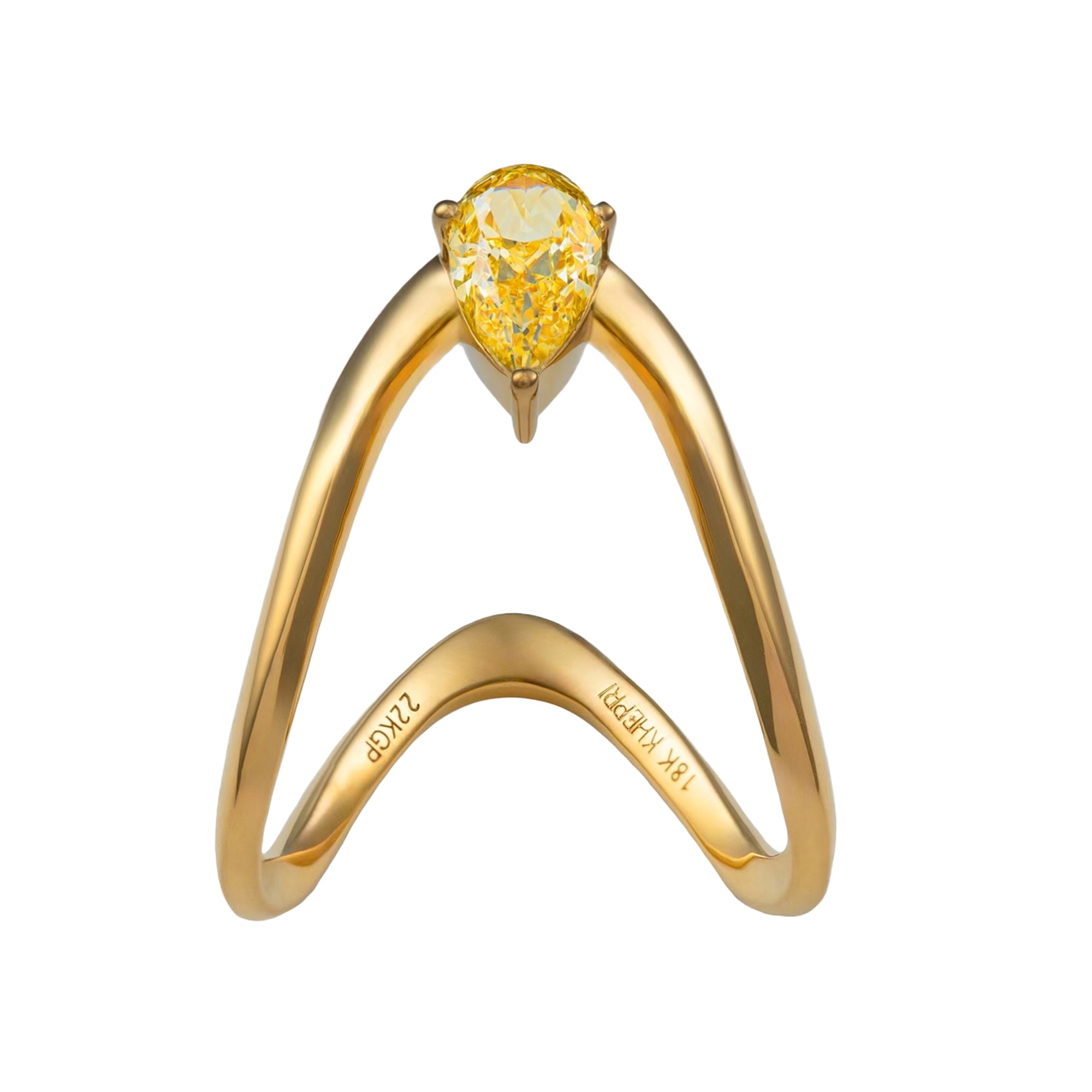 Petite Fancy Color Pear Diamond Vanki Ring