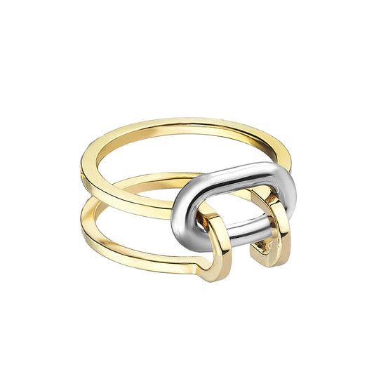 Duo Bolt Ring - Gold & Silver - Main Img