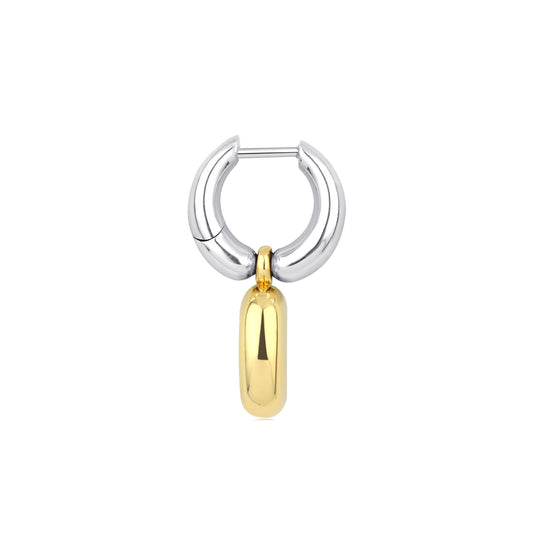 Two Tone Lock Earring