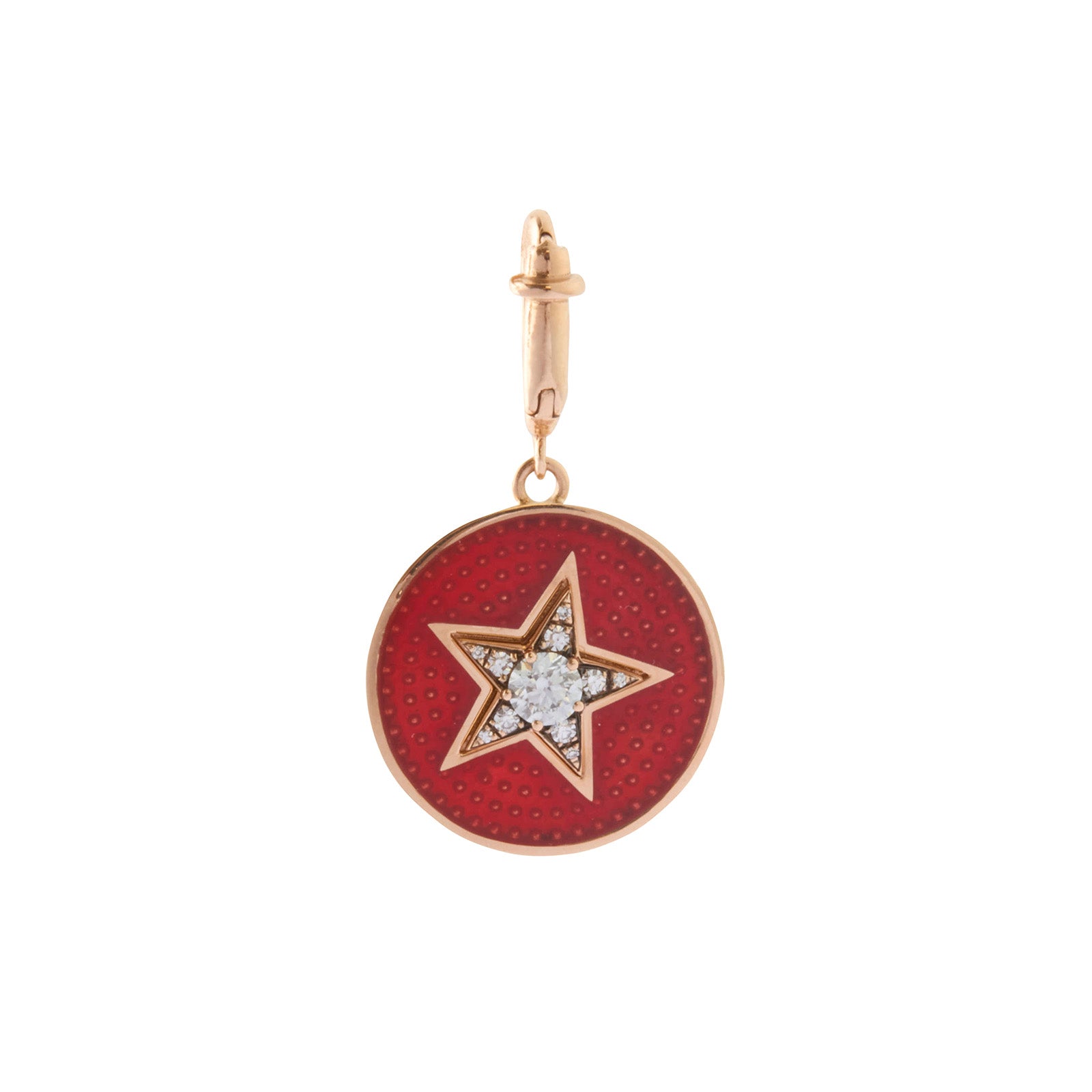 Selim Mouzannar Kastak Star Charm - Rusty Red Enamel - Charms & Pendants - Broken English Jewelry