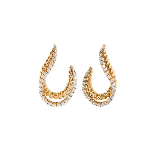 Diamond Twisted Hook Earrings - Main Img
