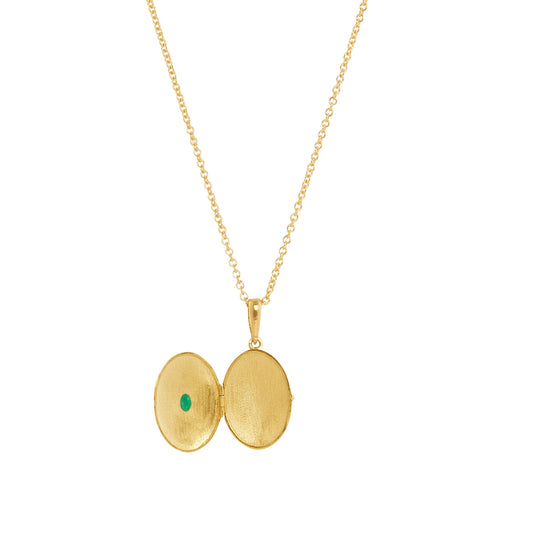 La Fleur Oval Locket Necklace