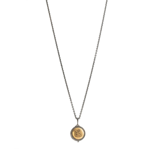 Round Engraved Baby Bird Locket Necklace