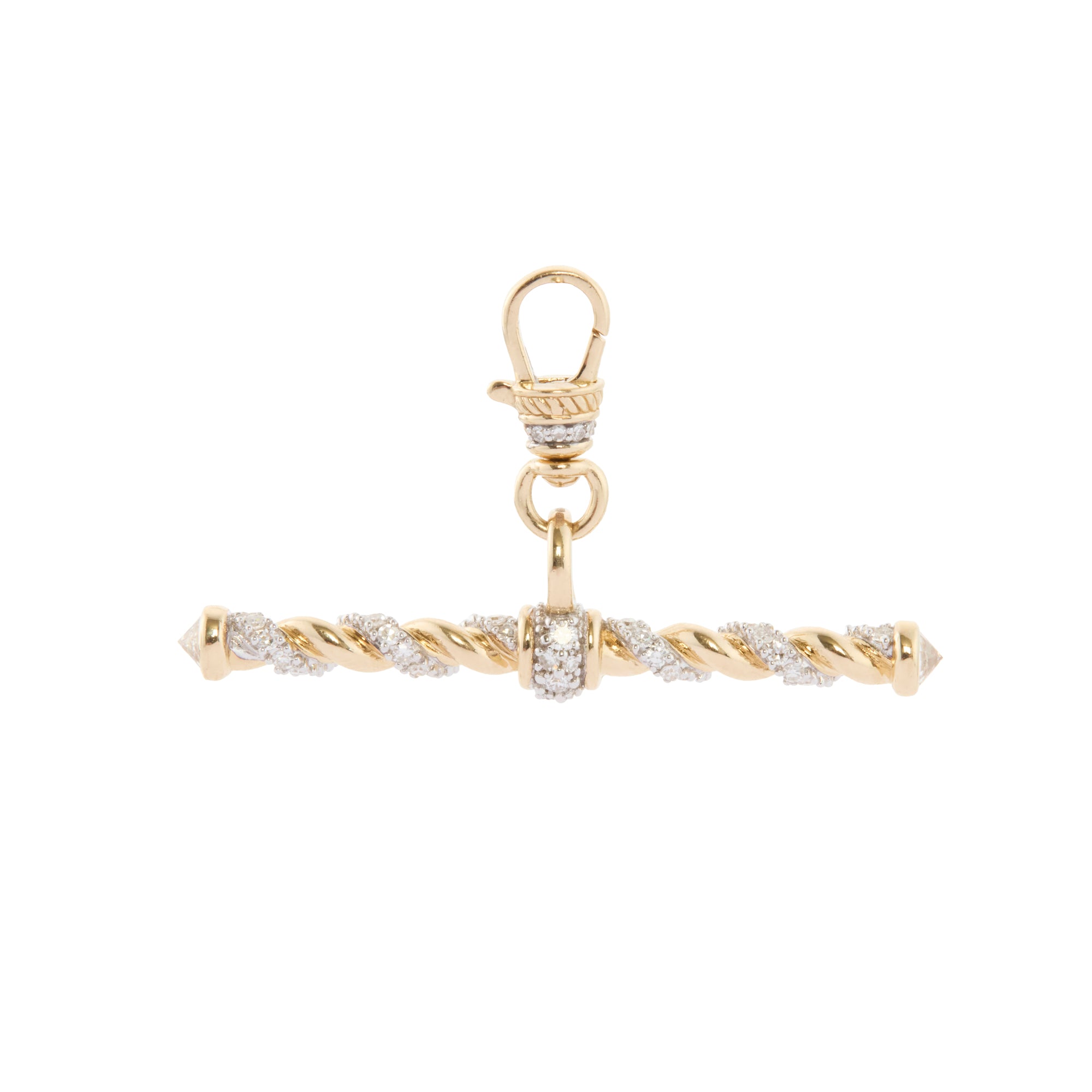 Diamond Twisted Rope T-Bar Pendant