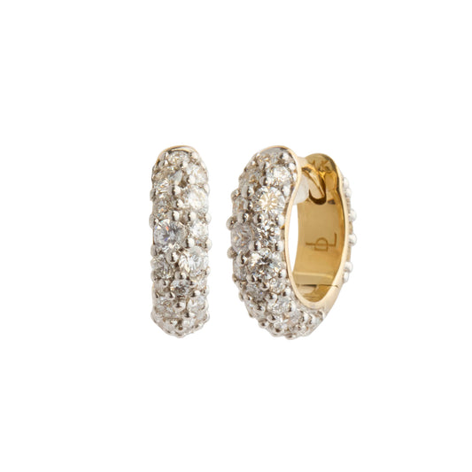 Diamond Modern Finish Chubby Huggie Earrings - Main Img