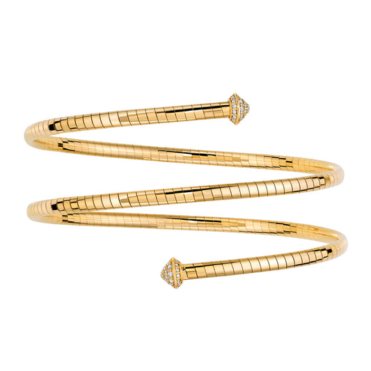 Natural Pave Diamond Coil Bracelet - Main Img