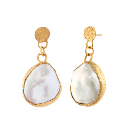 South Sea Pearl Single Drop Earrings - Main Img