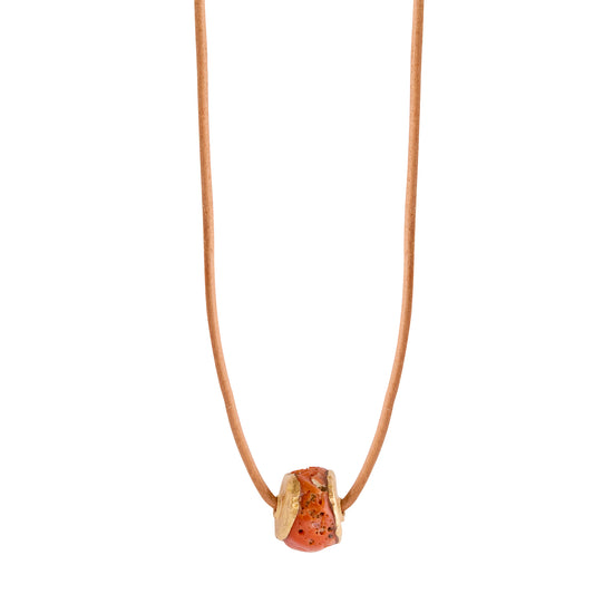 Ancient Coral Bead on Cord - Main Img