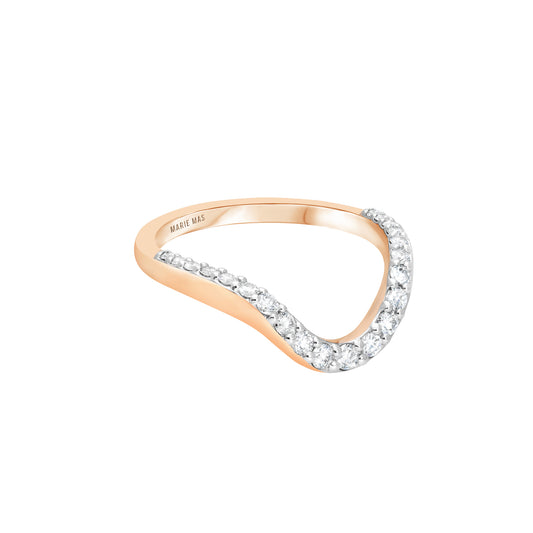 Half Pave Diamond Grand Halo Ring