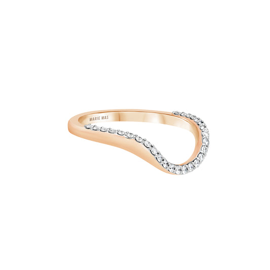 Half Pave Diamond Halo Ring