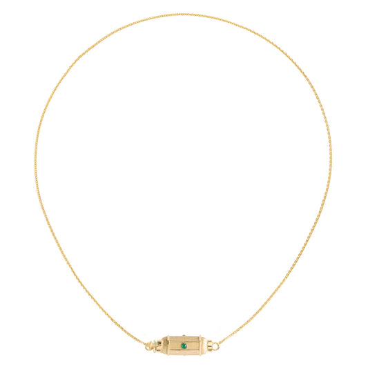Emerald Micro Necklace - 16.5" - Main Img