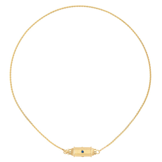 Sapphire Micro Coco Necklace -14" - Main Img