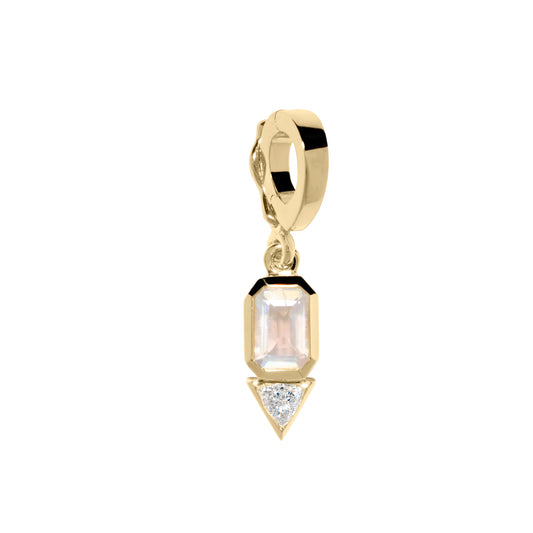 Moonstone and Trillion Diamond Charm - Main Img