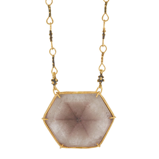 One-Of-A-Kind Ghost Amethyst Talisman Necklace - Main Img