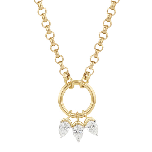 Triple Pear Diamond Necklace - Main Img