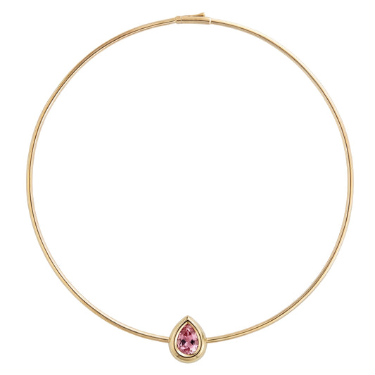 Pink Stone Pear Shape Satine Collar - Main Img