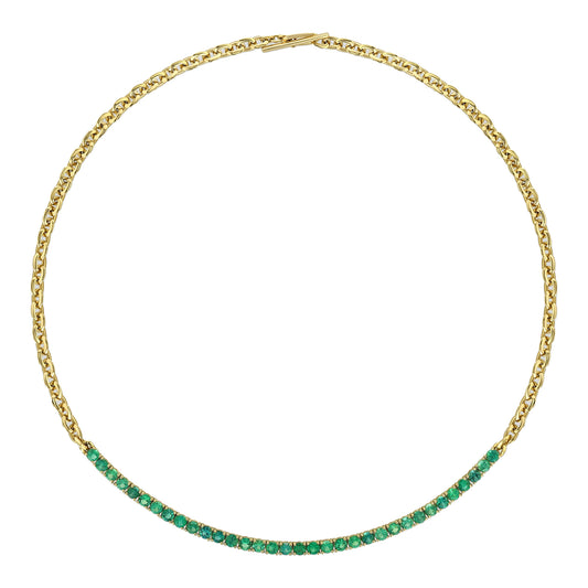 Emerald Tennis Chain Necklace - Main Img