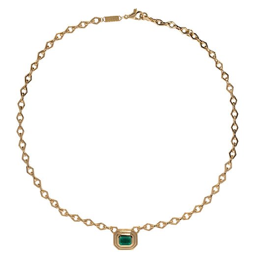 Medium Chain Necklace - Staircase Emerald - Main Img