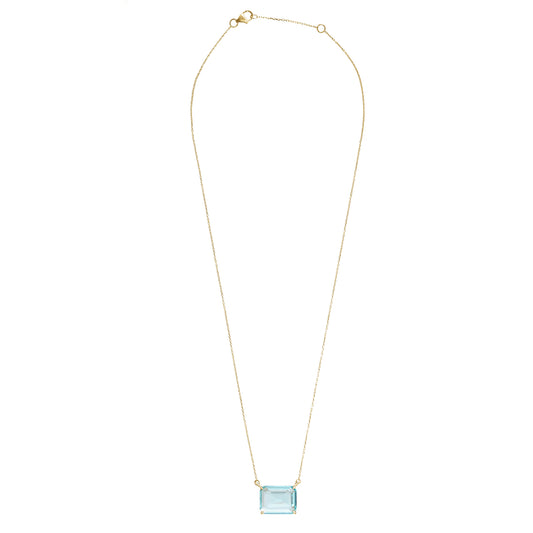 Aquamarine XS Chain Necklace - Main Img