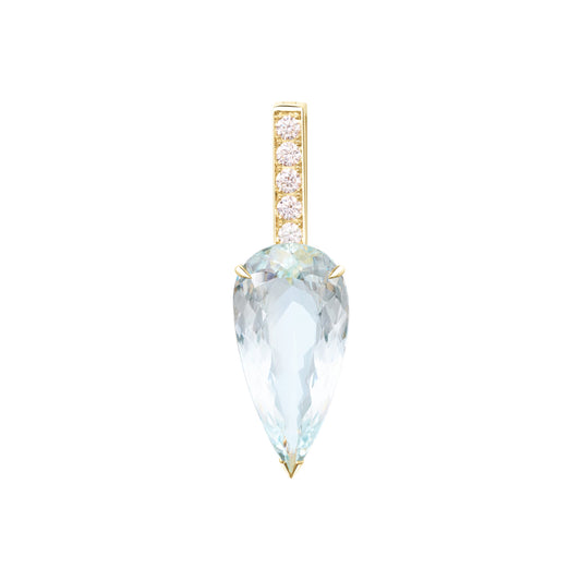 Aquamarine and Diamond Dewdrop Supreme Pendant - Main Img