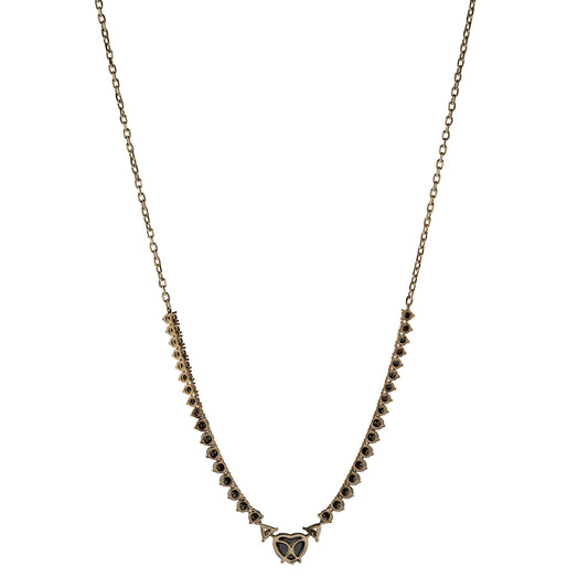 Black and White Heart Pendant Necklace