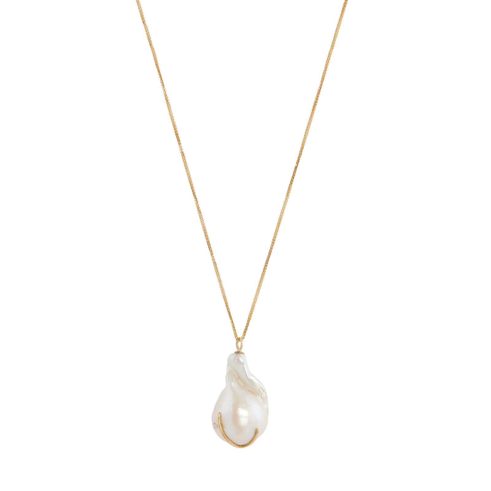 YI Collection Baroque Pearl Kintsugi Necklace - Necklaces - Broken English Jewelry front view