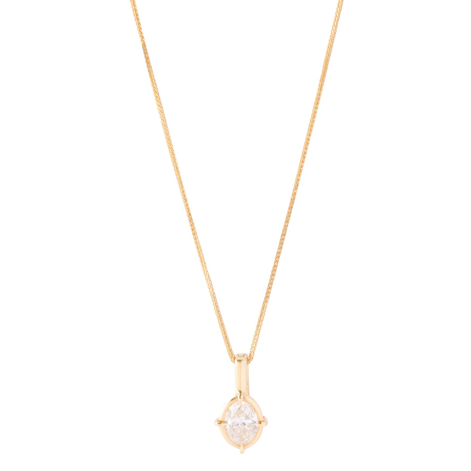 YI Collection Champagne Diamond Compass Necklace - Necklaces