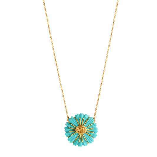 Turquoise Small Flower Necklace - Main Img