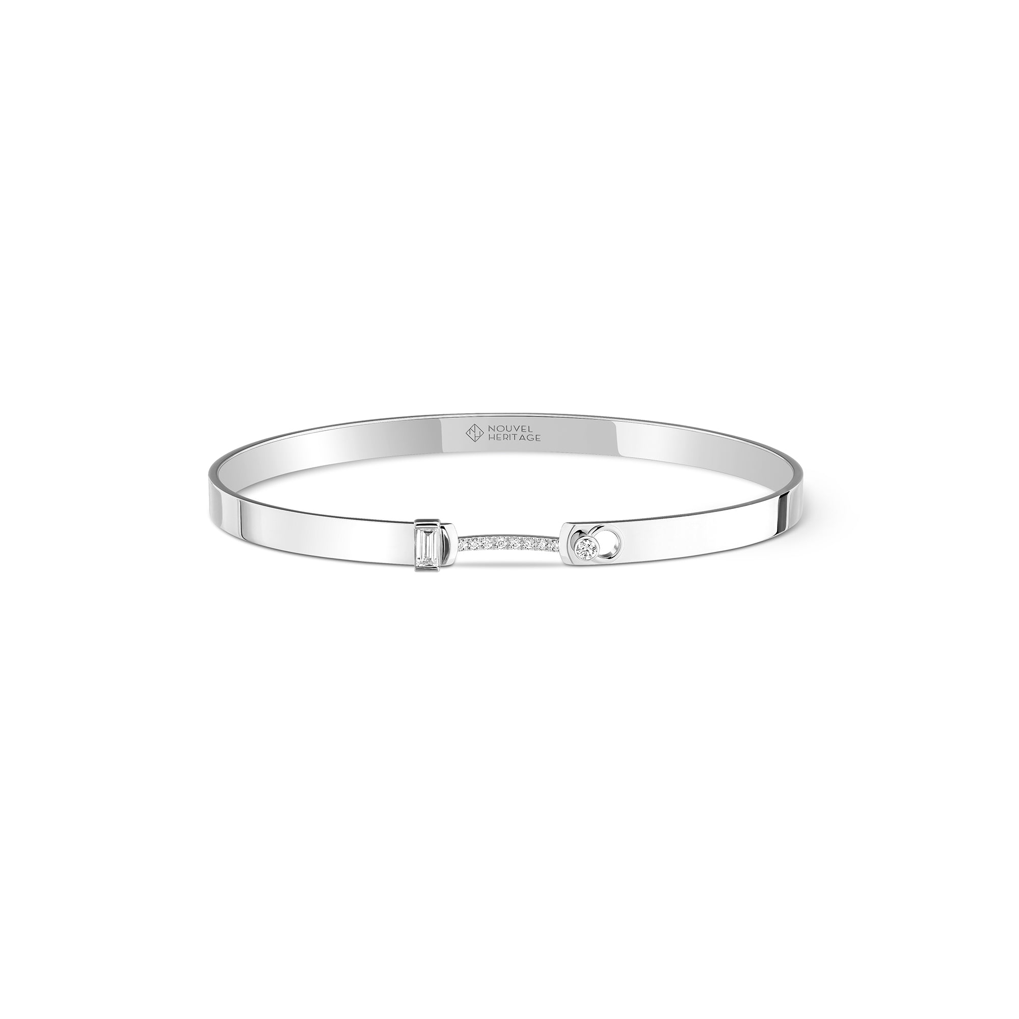 Diamond Dinner Date Bangle - White Gold