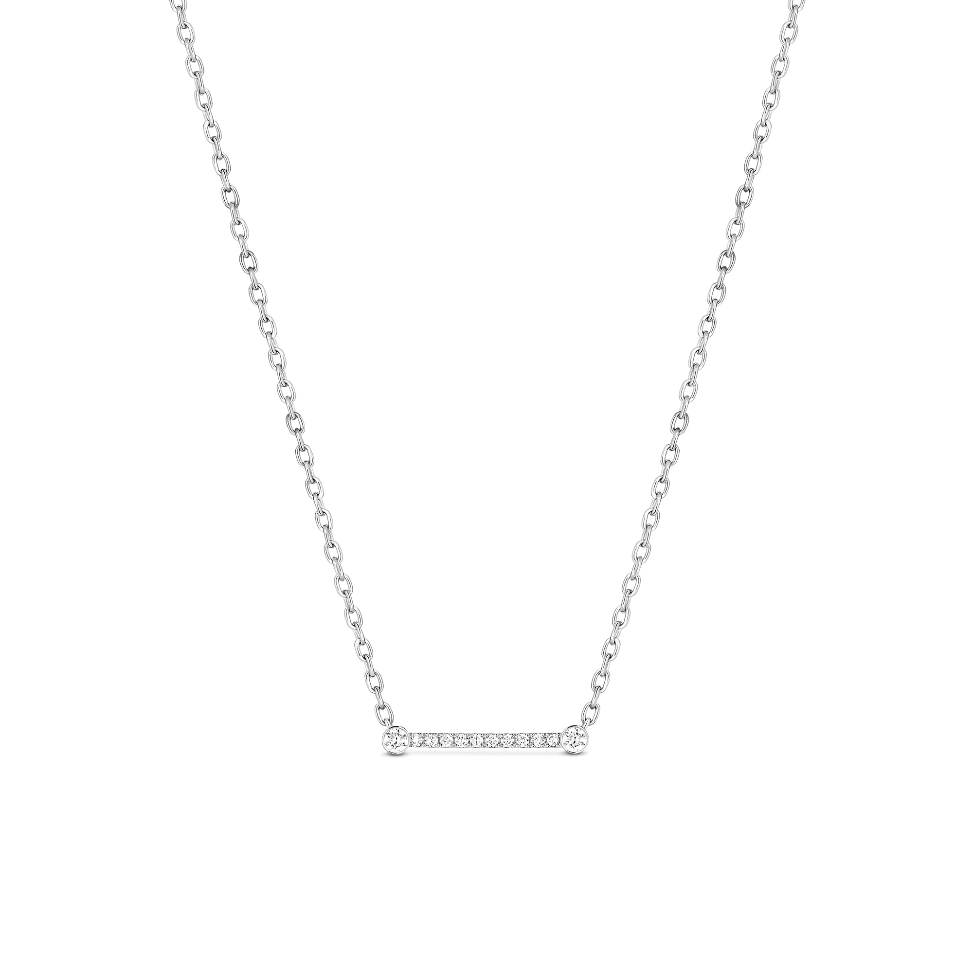 Diamond Business Meeting Pendant Necklace - White Gold