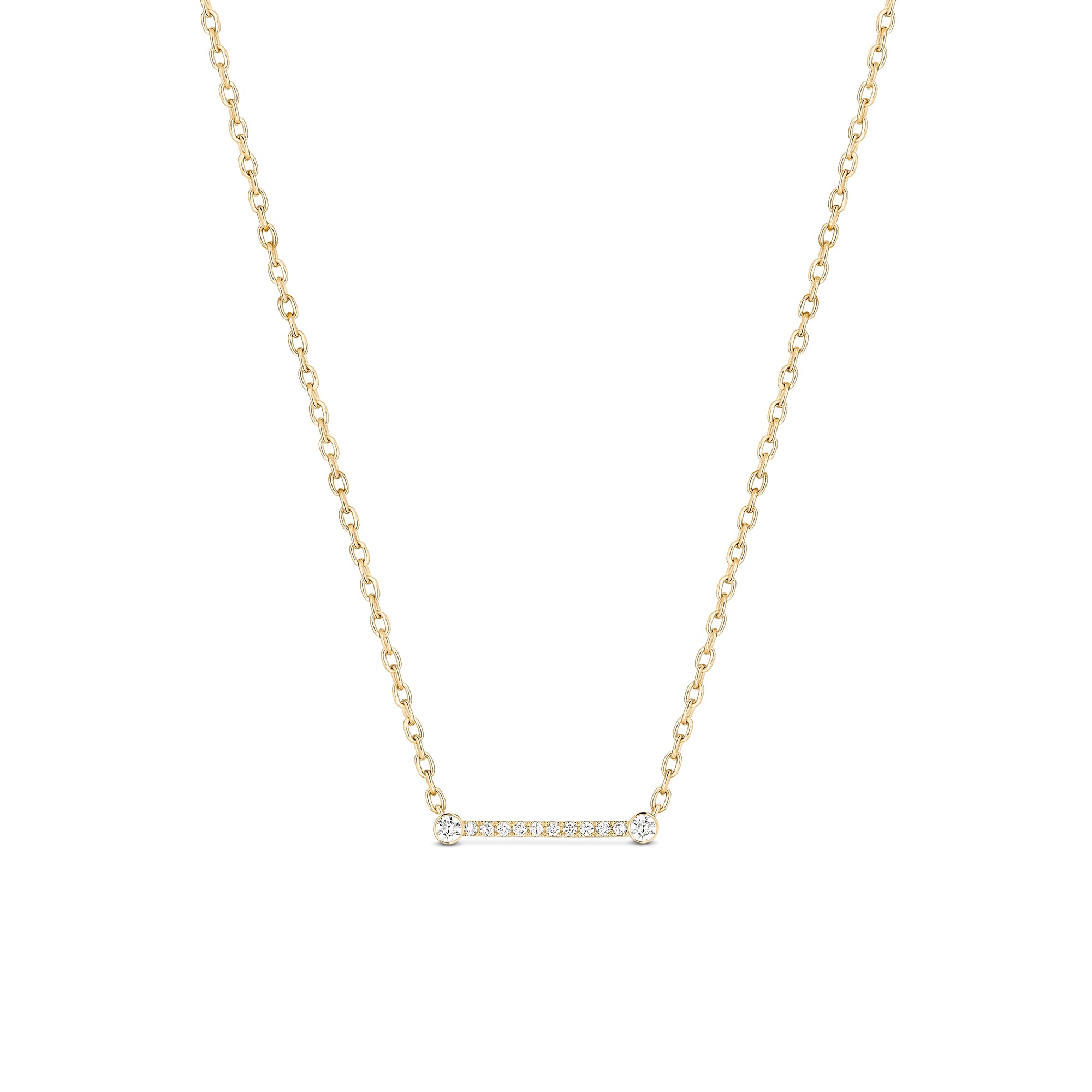 Diamond Business Meeting Pendant Necklace -  Yellow Gold