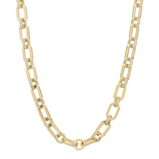 Round Diamond Long Chain Necklace - Main Img