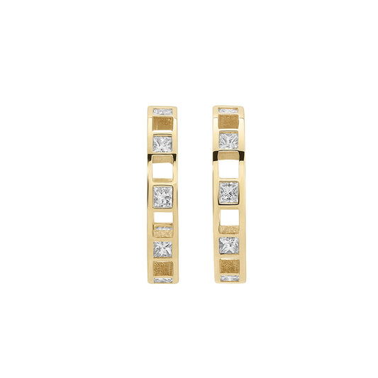 Princess Diamond Hoops
