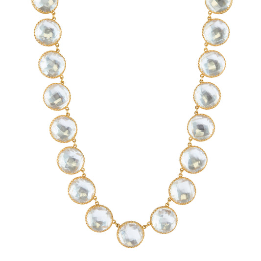 White Quartz Olivia Button Necklace - Main Img