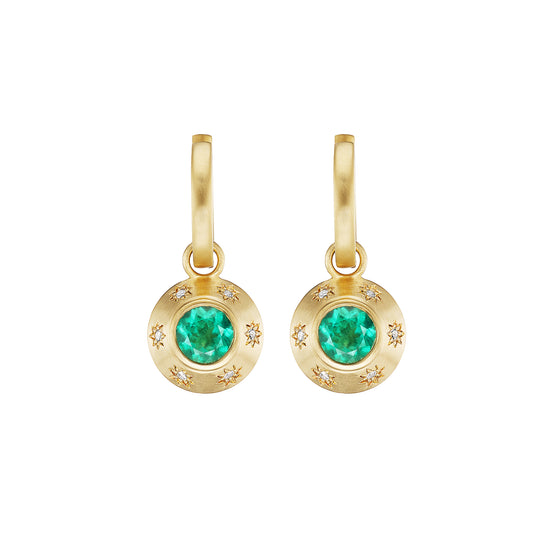 Emerald Star Drop Hoops - Main Img