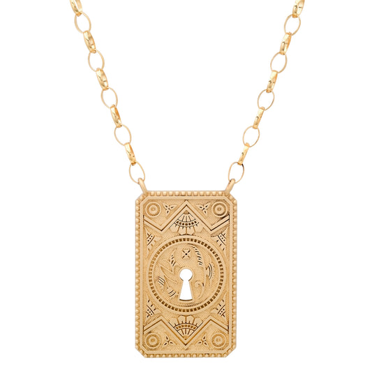 Antique Garden Gate Doorplate Necklace - Main Img