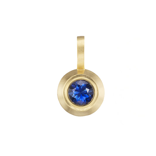 Blue Sapphire Round Pendant - Main Img