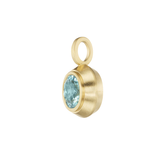Blue Tourmaline Round Pendant