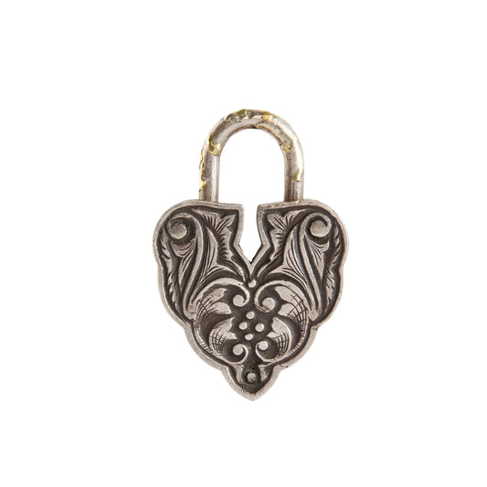 Fancy Diamond and Diamond Aspen Leaf Padlock Pendant