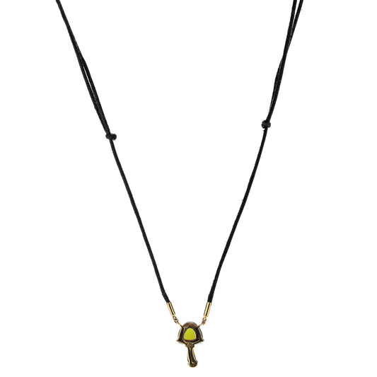 Green Tourmaline Mushroom Pendant Necklace